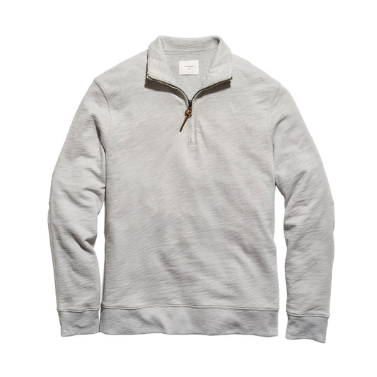 Billy Reid French Terry Half Zip - Silver Silver