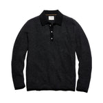 Billy Reid Step Jacquard Sweater Polo - Charcoal Multi