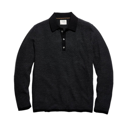 Billy Reid Step Jacquard Sweater Polo