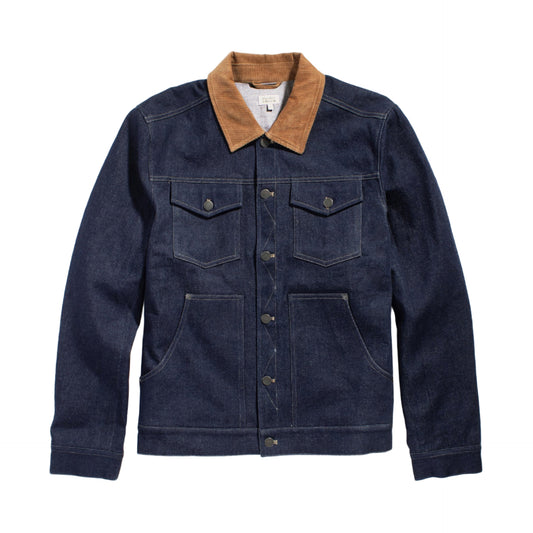 Bridge & Burn Dark Denim Burl Trucker Jacket