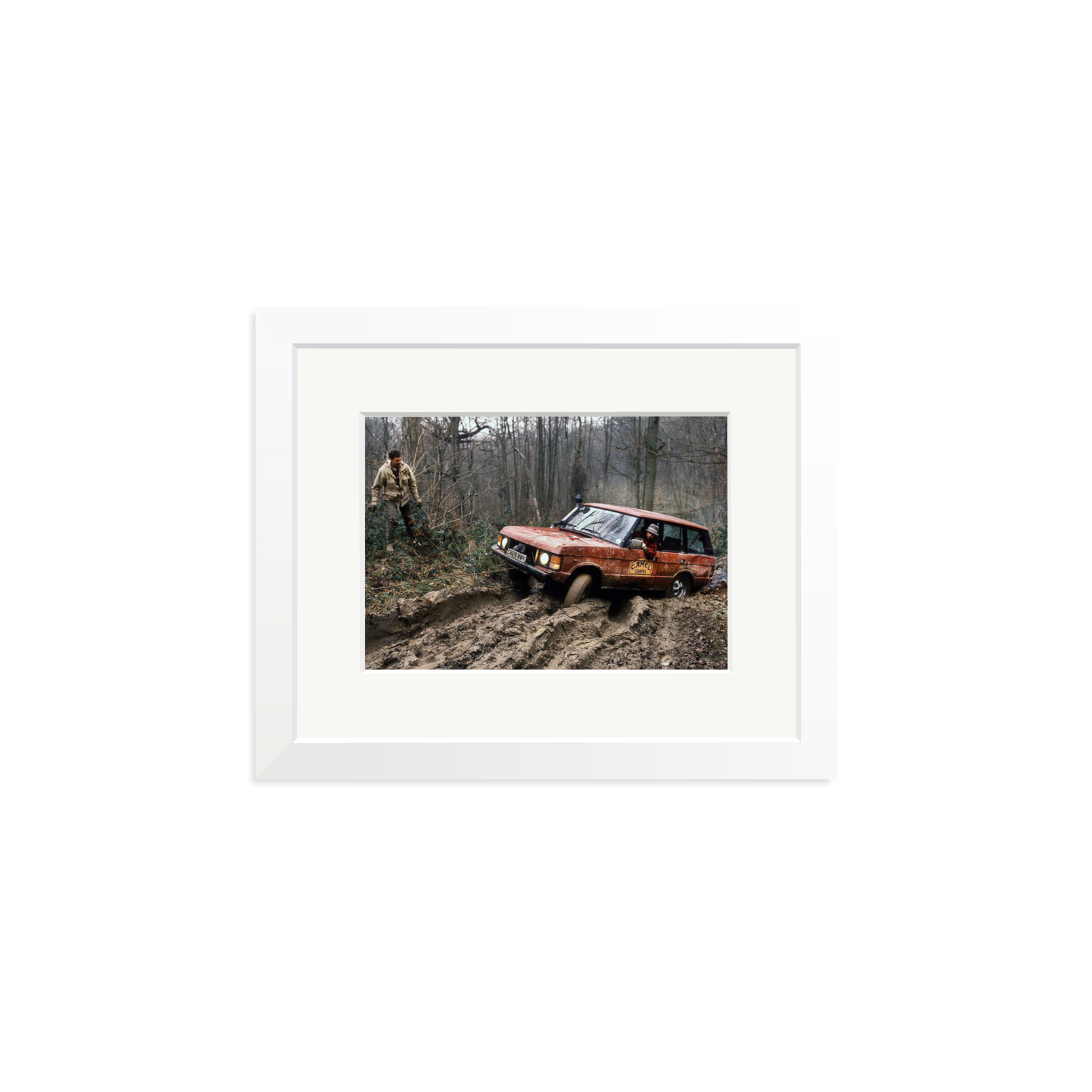 Camel Trophy Training Framed Print White Small