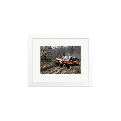 Camel Trophy Training Framed Print White Small