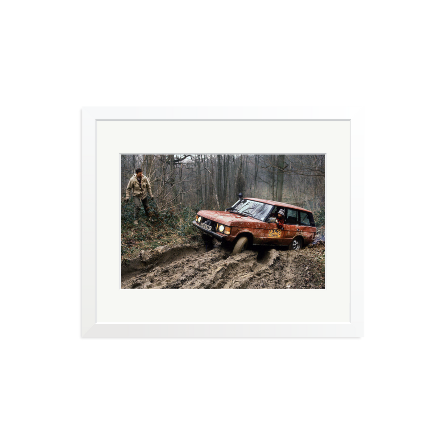 Camel Trophy Training Framed Print White Medium