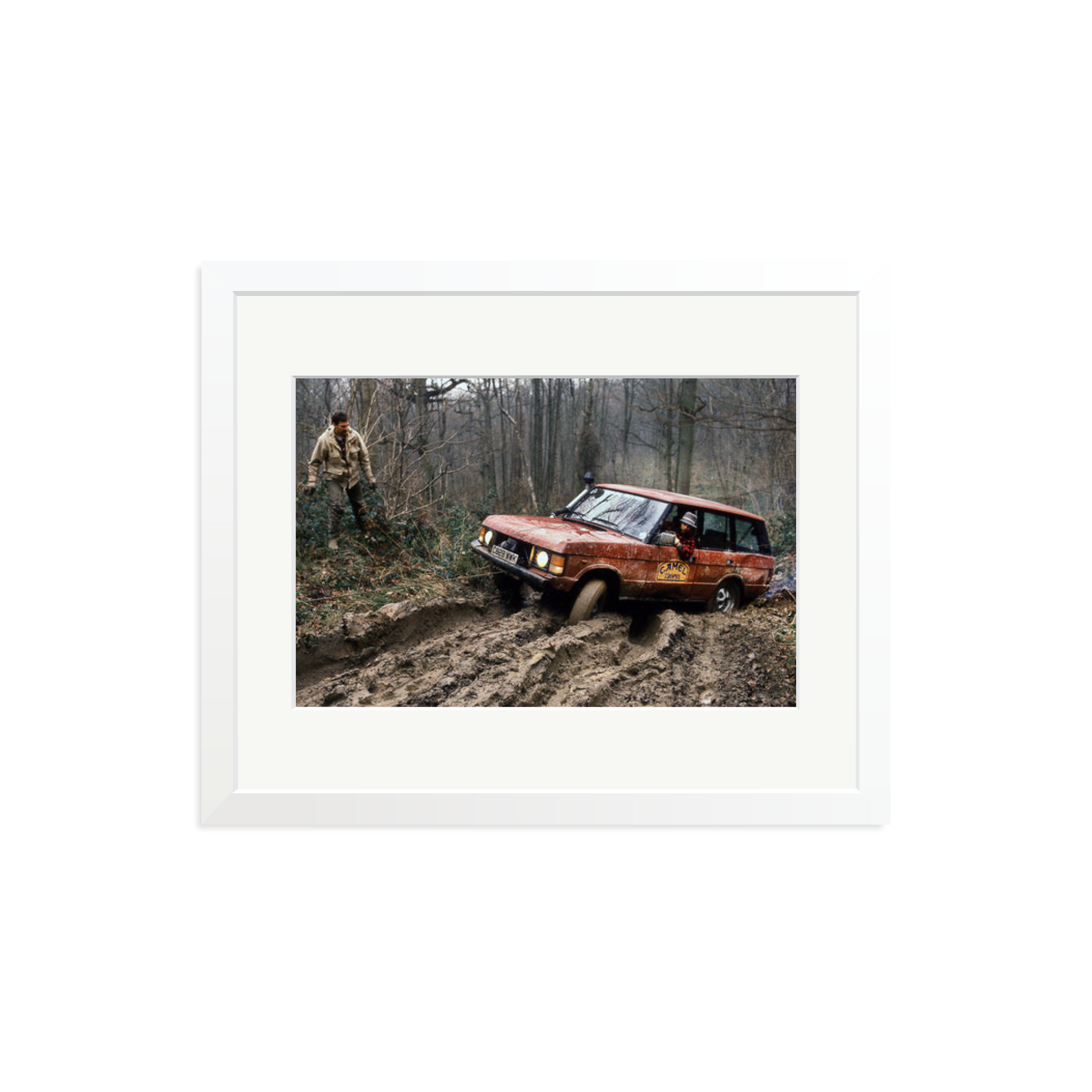 Camel Trophy Training Framed Print White Medium