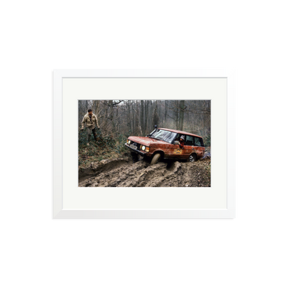 Camel Trophy Training Framed Print White Medium