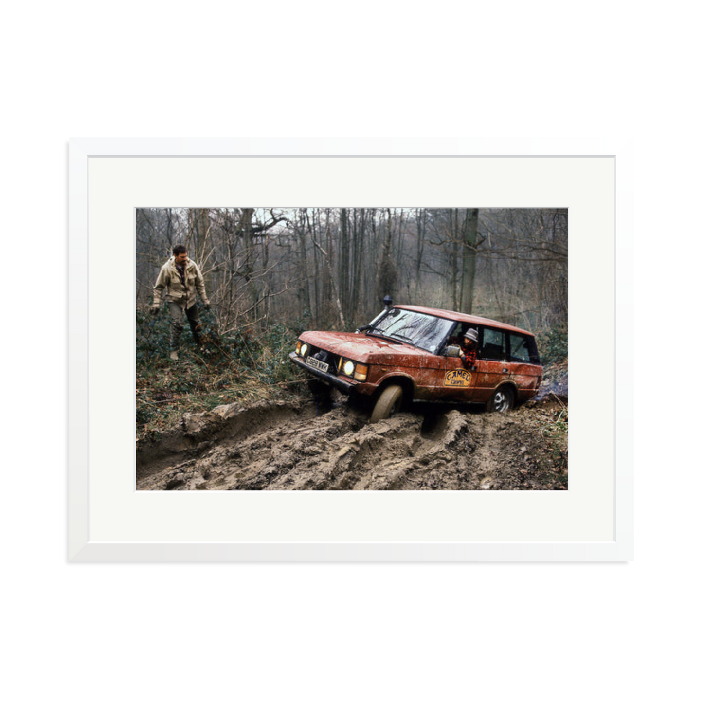 Camel Trophy Training Framed Print White XL