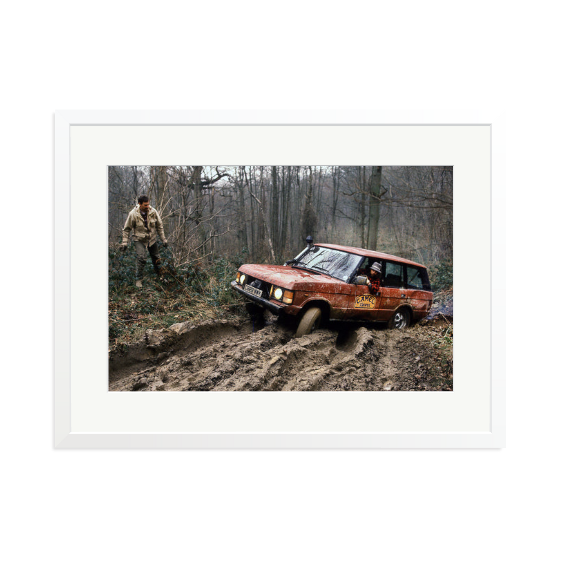 Camel Trophy Training Framed Print White XL