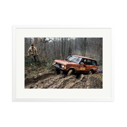 Camel Trophy Training Framed Print White XL