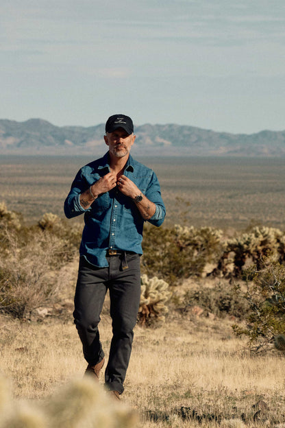 Rivay Wade Garment Dyed Washed Black Five Pocket Pant