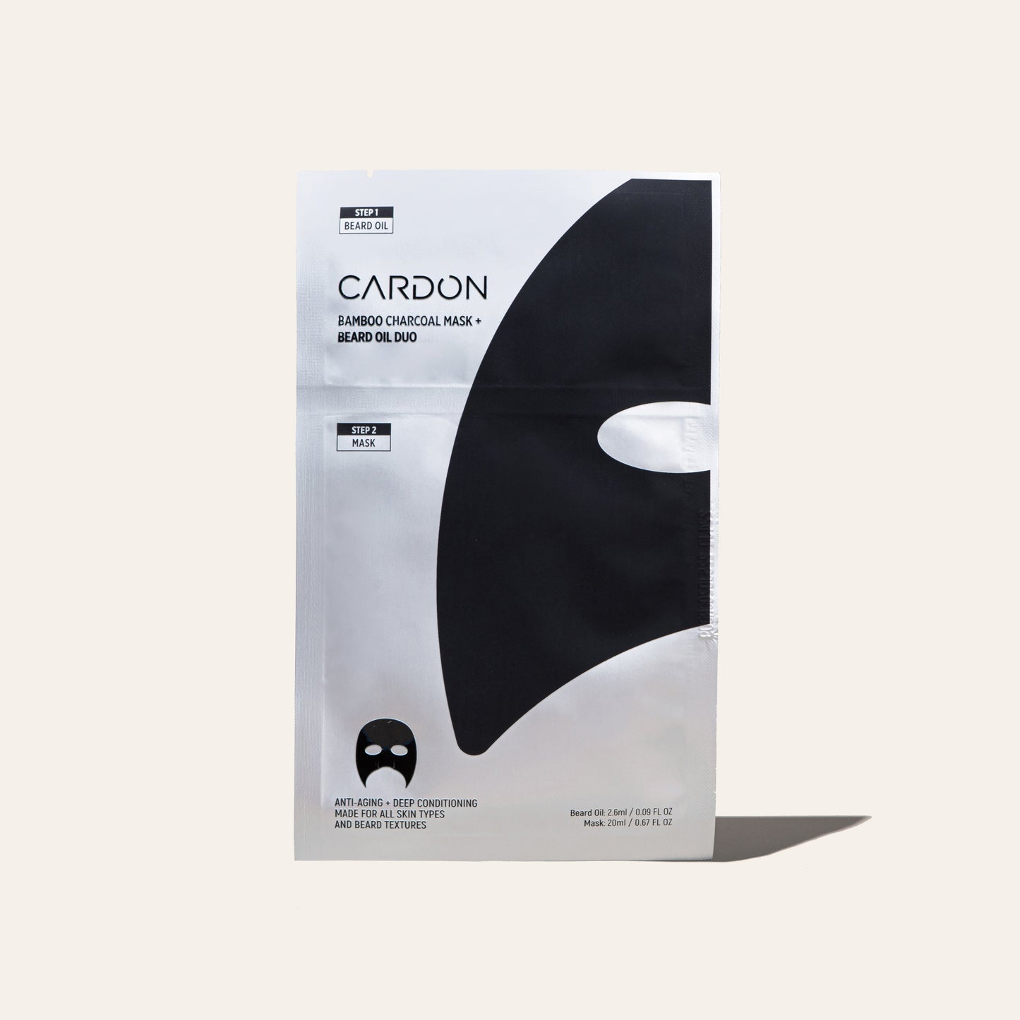 Cardon Bamboo Charcoal Sheet Mask + Beard Oil