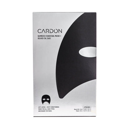 Cardon Bamboo Charcoal Sheet Mask + Beard Oil 4 Masks