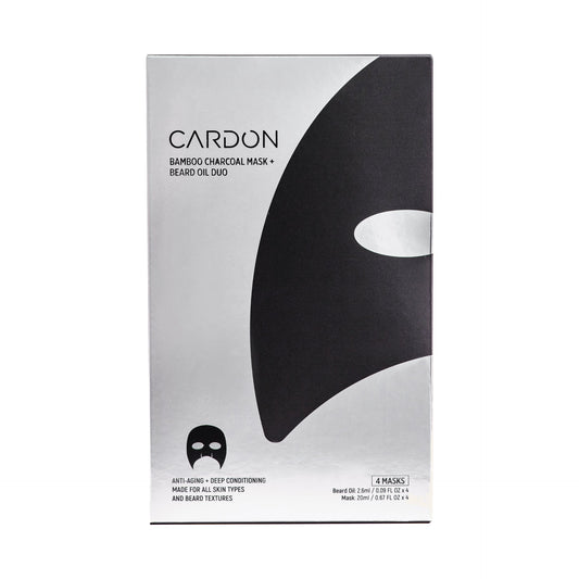 Cardon Bamboo Charcoal Sheet Mask + Beard Oil 4 Masks