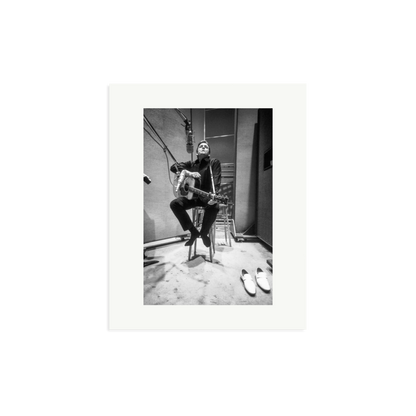 Johnny Cash in the Studio Framed Print