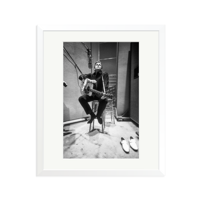Johnny Cash in the Studio Framed Print