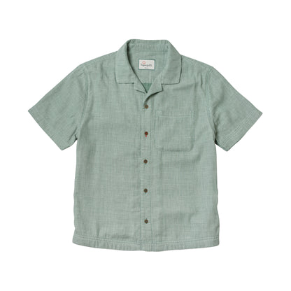 Imperfects Cliffs Camp Collar Shirt Irish Racing Green Stripe