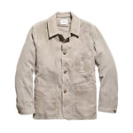 Billy Reid Colbert Waxed Suede Chore Coat In Grey - Grey