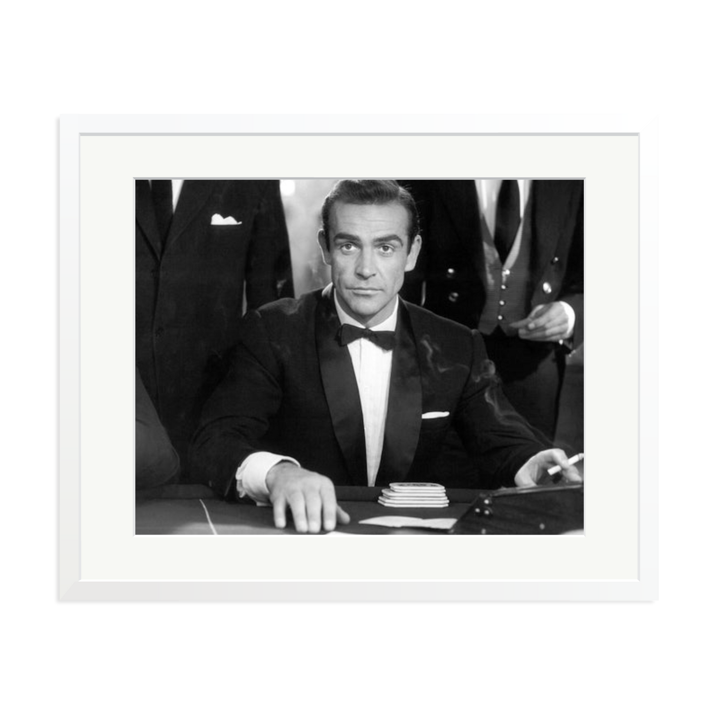 Sean Connery as Bond in Dr No Framed Print White XL