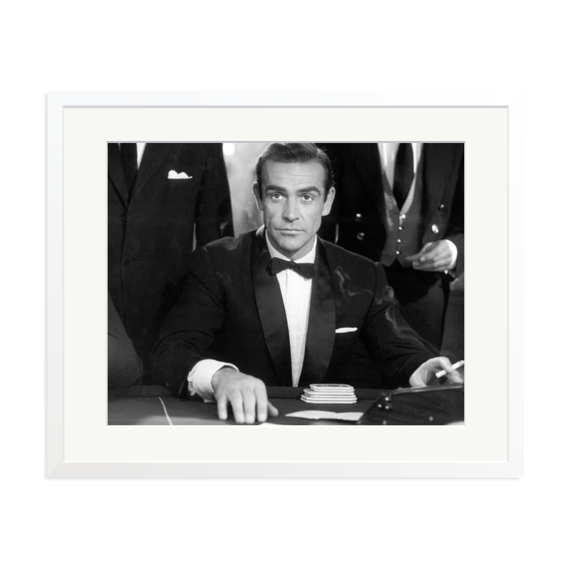 Sean Connery as Bond in Dr No Framed Print White XL