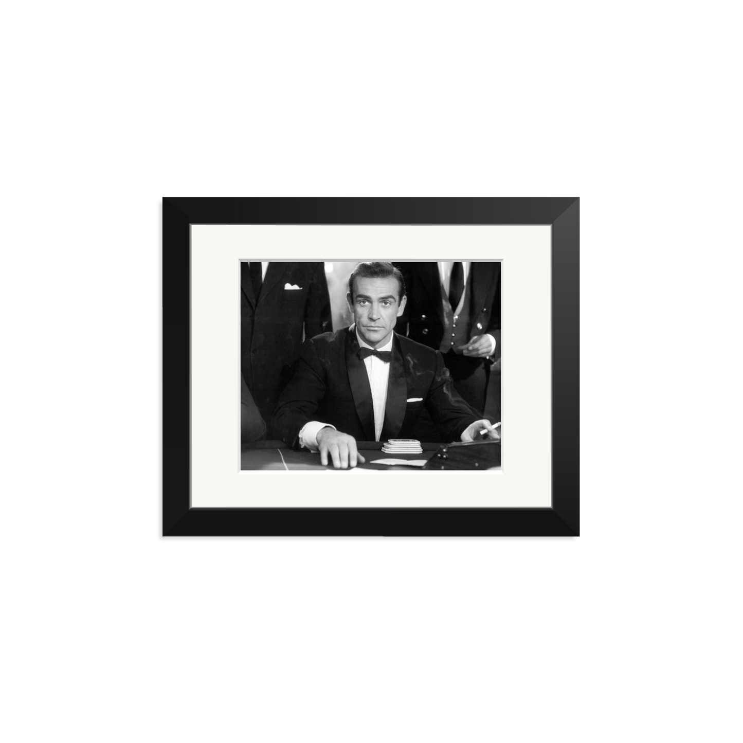 Sean Connery as Bond in Dr No Framed Print Black Small