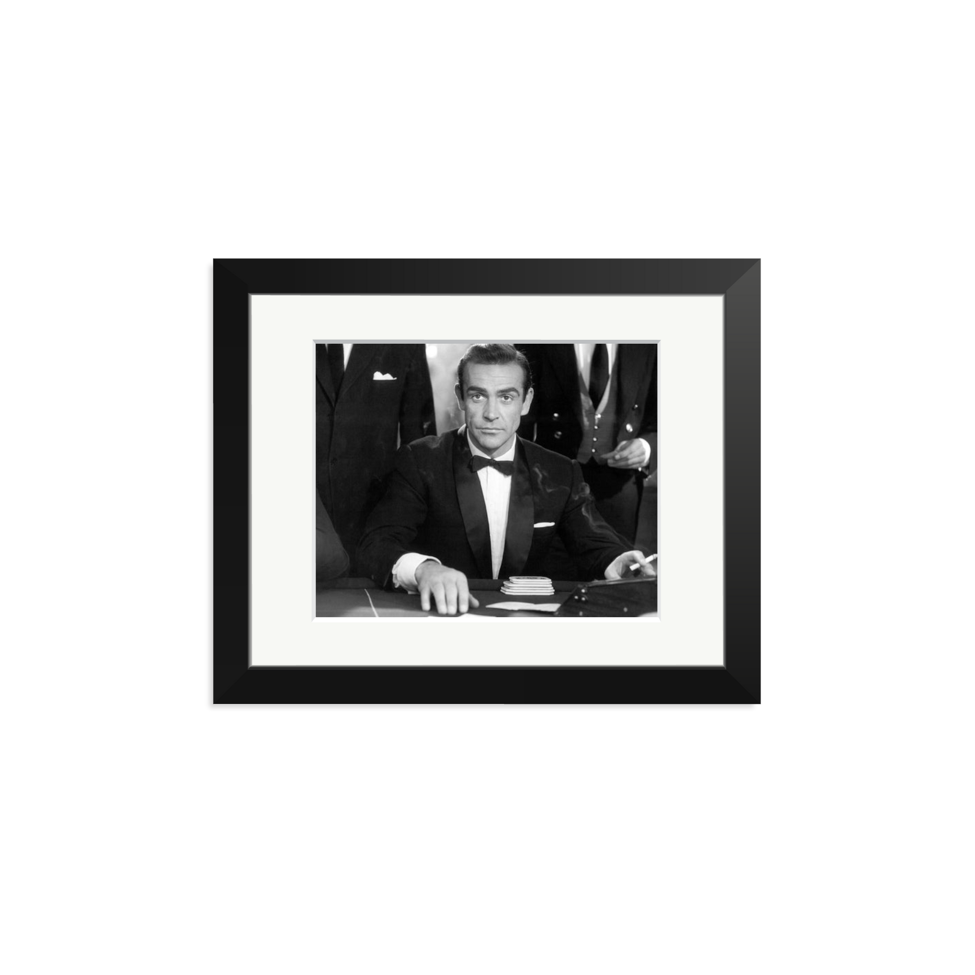 Sean Connery as Bond in Dr No Framed Print Black Small