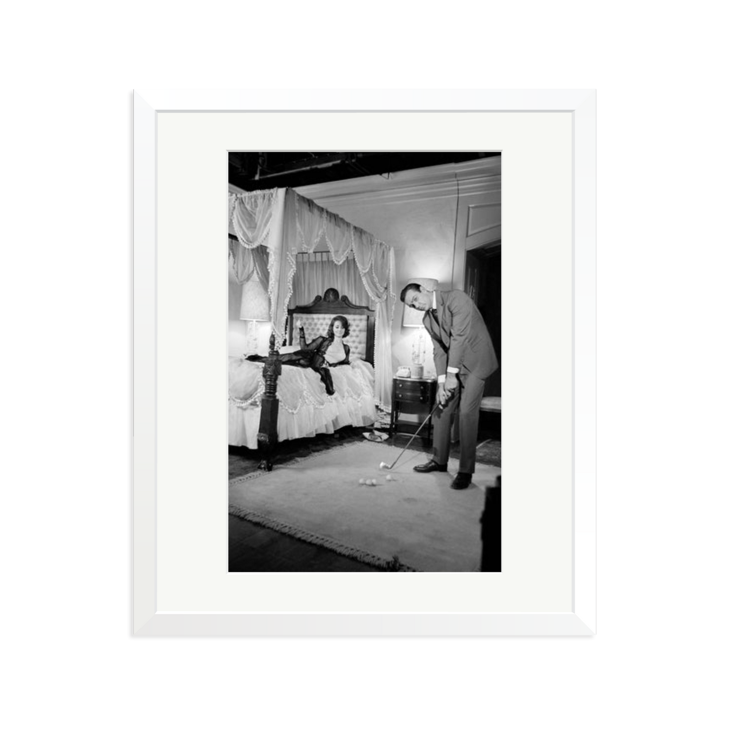 Connery, Golf on Set Framed Print