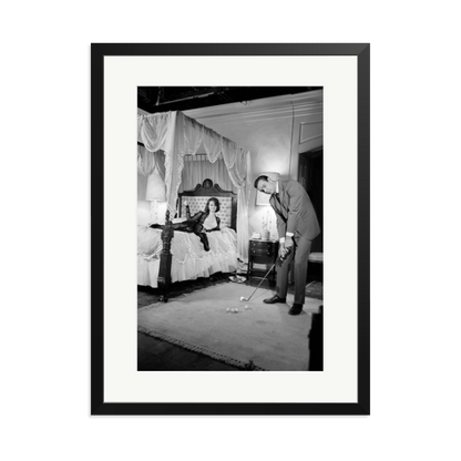 Connery, Golf on Set Framed Print