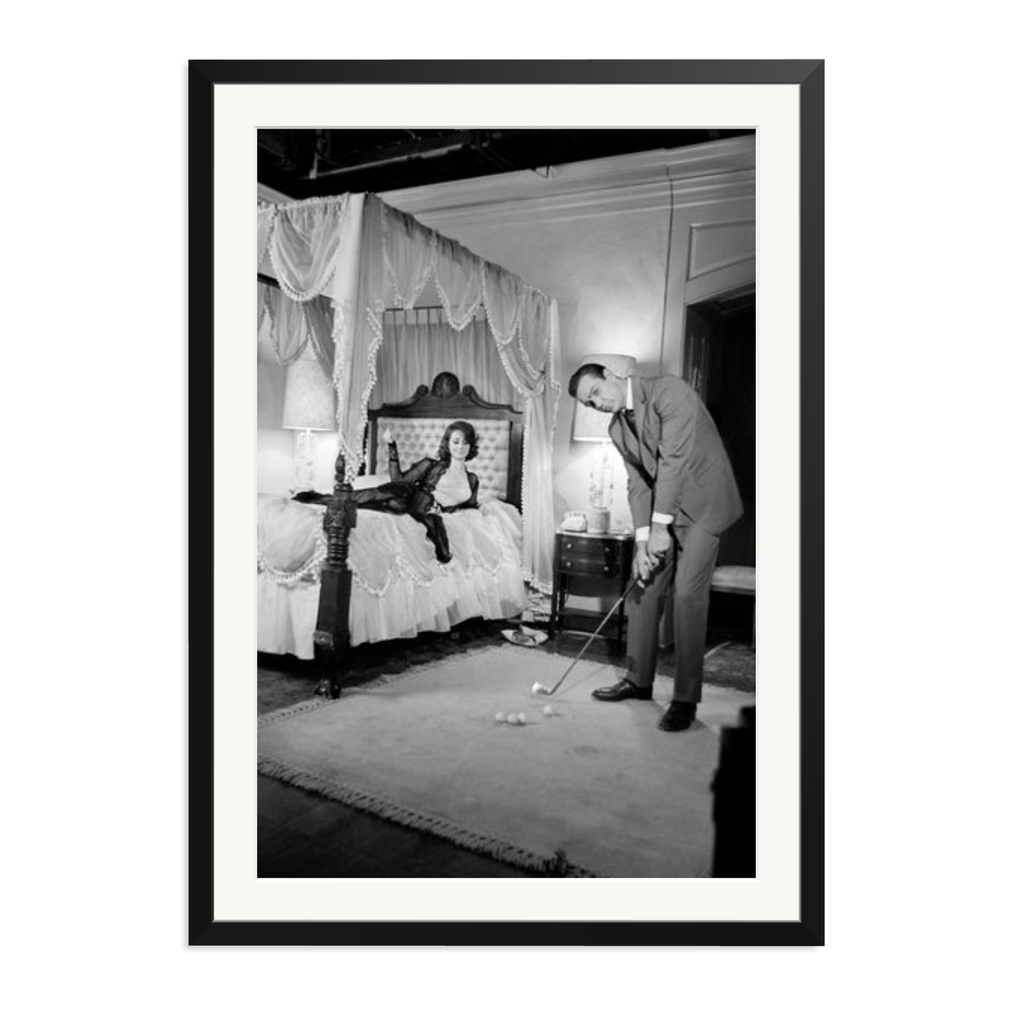 Connery, Golf on Set Framed Print