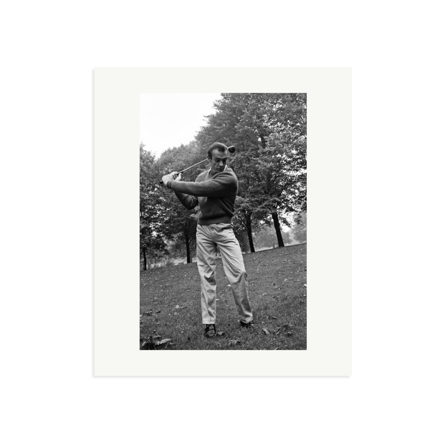 Sean Connery Plays Golf Framed Print Print Only Large