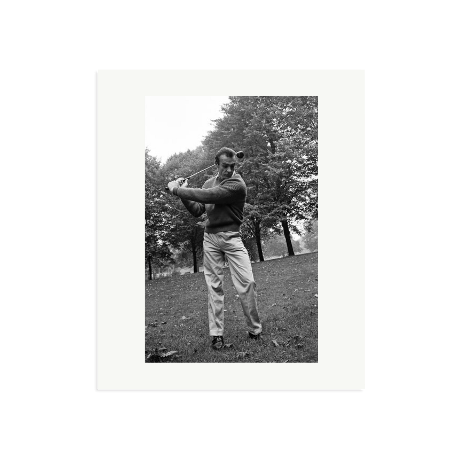 Sean Connery Plays Golf Framed Print Print Only Large