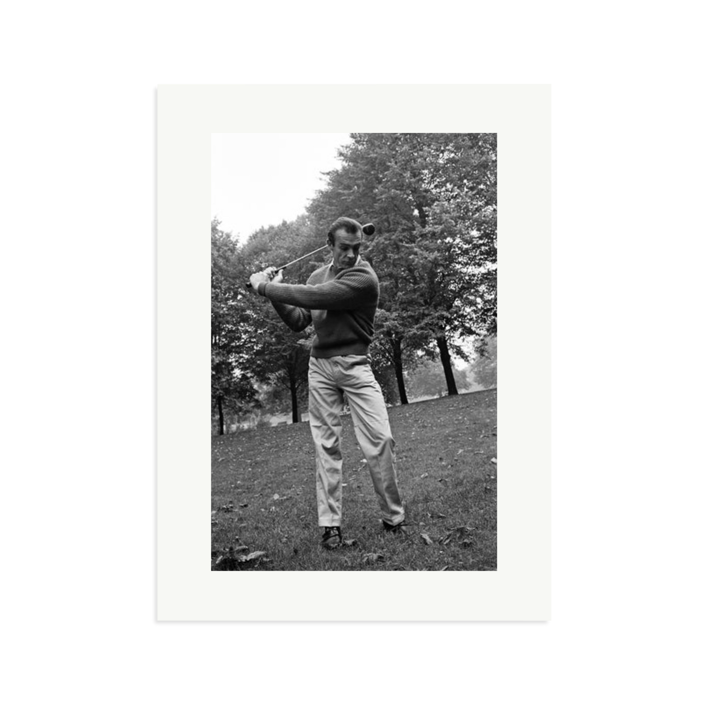 Sean Connery Plays Golf Framed Print Print Only XL