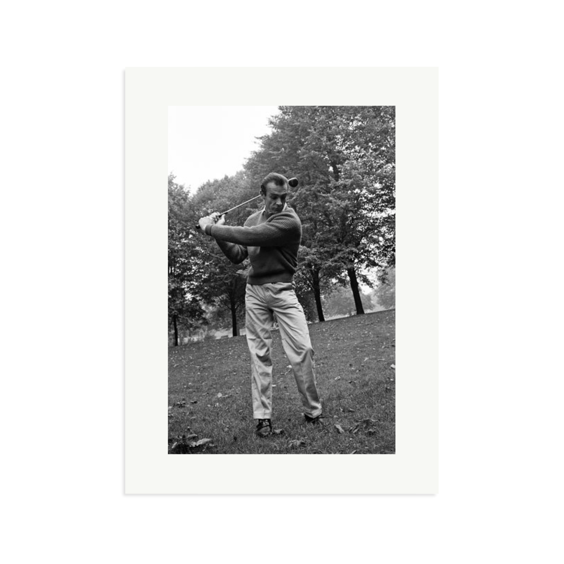 Sean Connery Plays Golf Framed Print Print Only XL