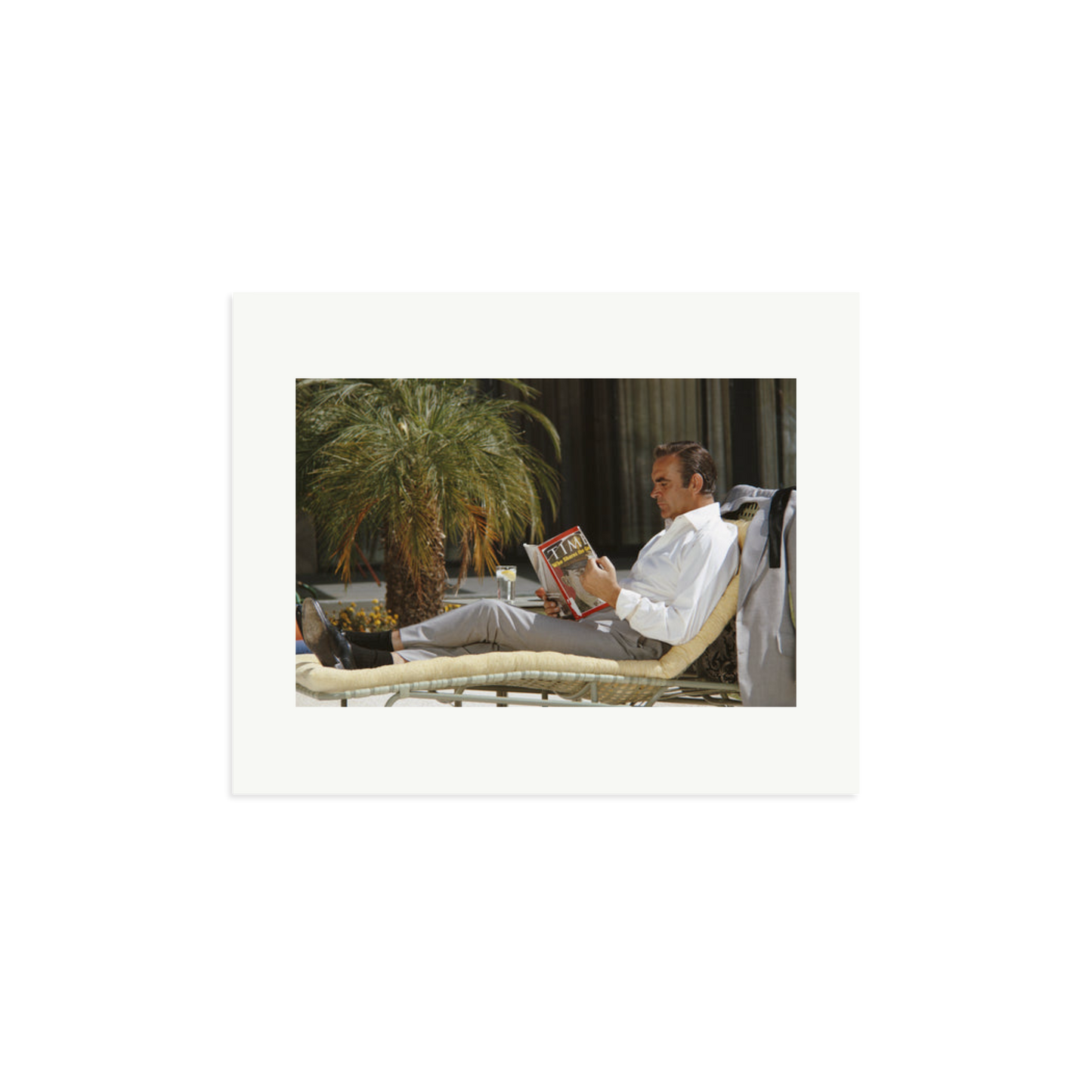 Sean Connery Lounging Framed Print Print Only Medium