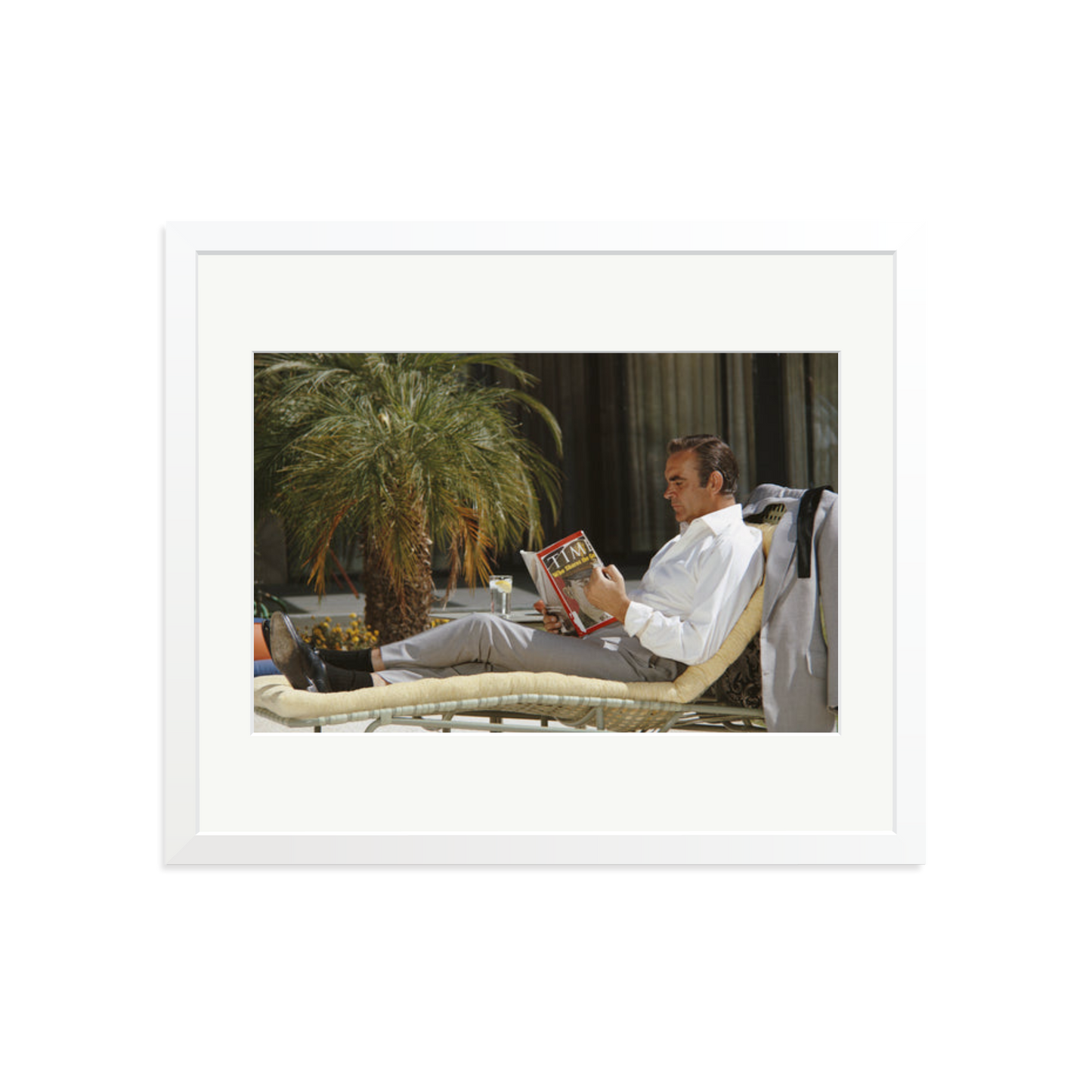 Sean Connery Lounging Framed Print