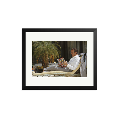 Sean Connery Lounging Framed Print Black Medium