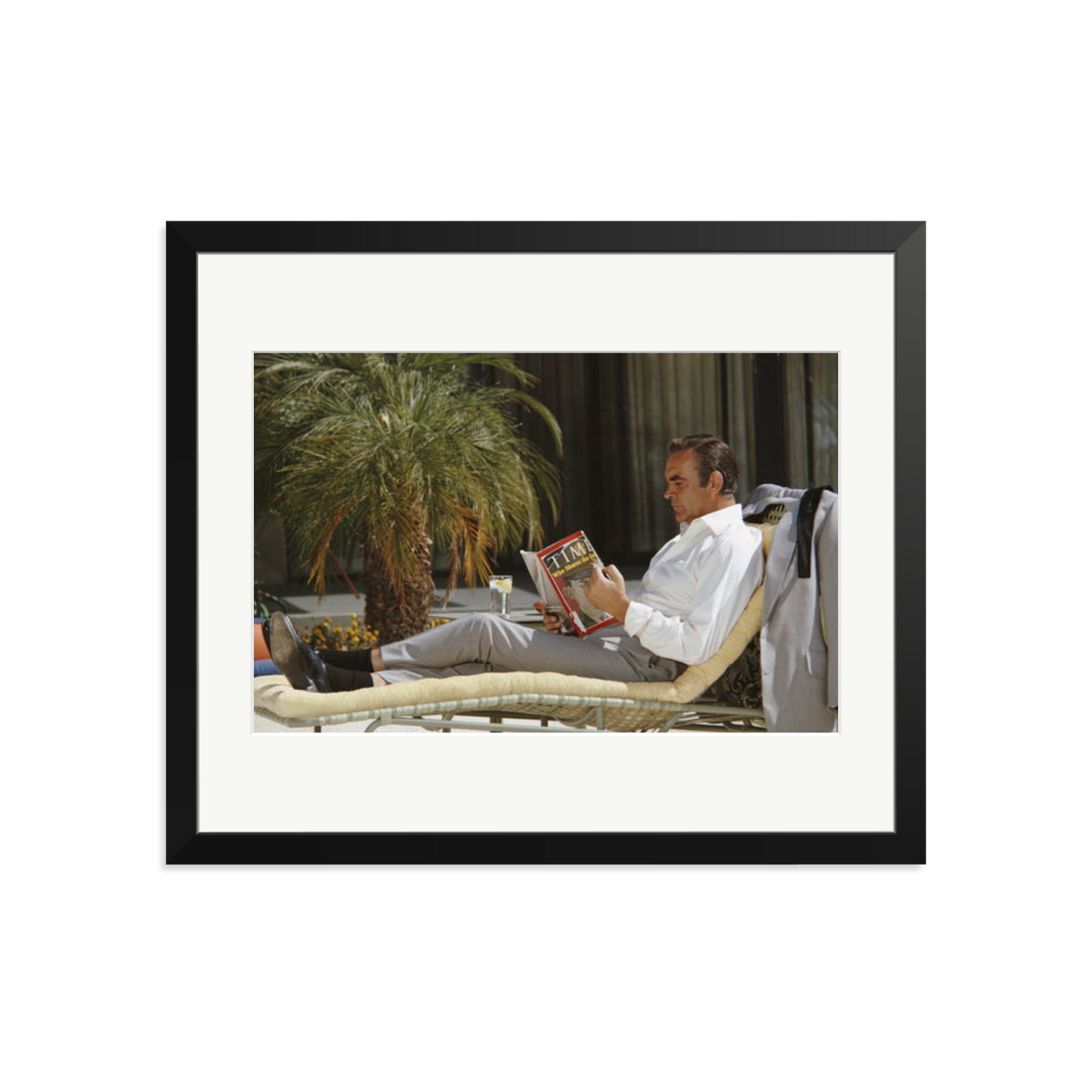 Sean Connery Lounging Framed Print