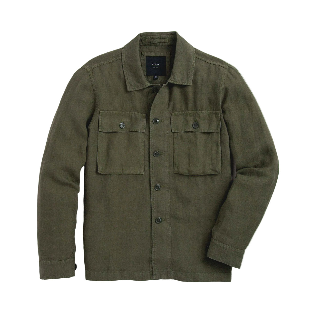 Linen Correspondent Jacket in Military Olive