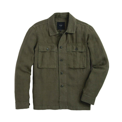 Linen Correspondent Jacket in Military Olive