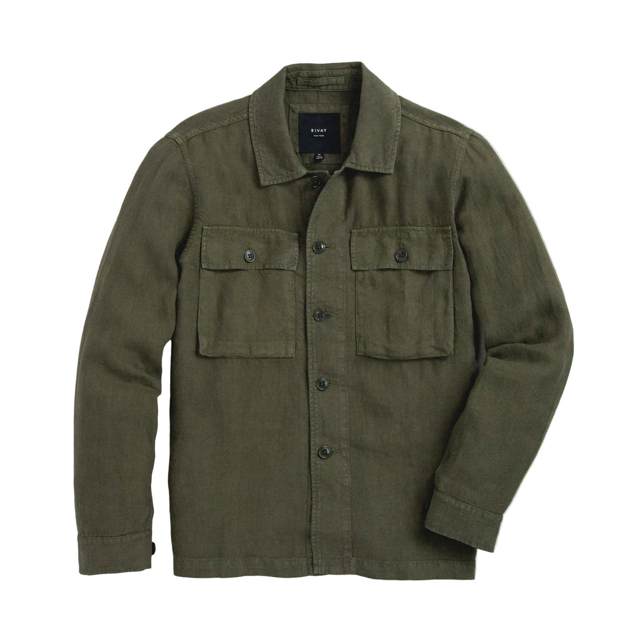 Rivay Linen Correspondent Jacket in Military Olive