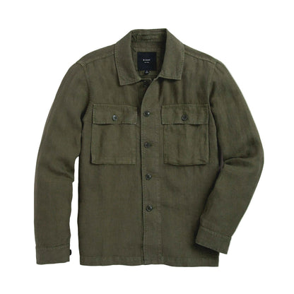 Rivay Linen Correspondent Jacket in Military Olive