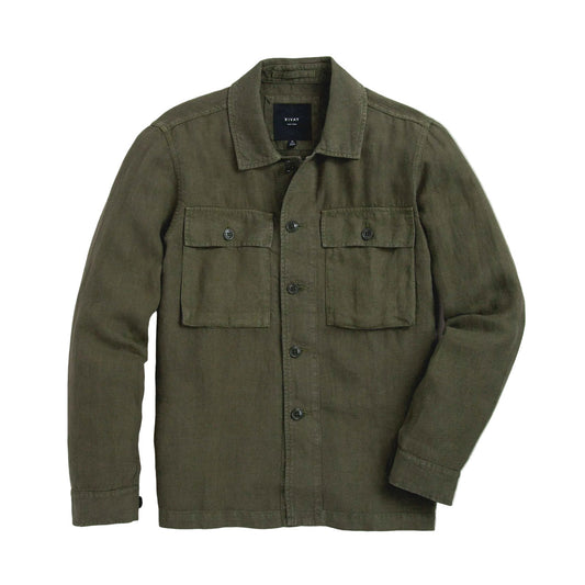 Rivay Linen Correspondent Jacket in Military Olive