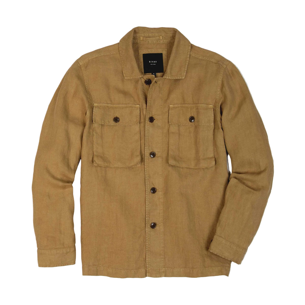 Rivay Linen Correspondent Jacket in Dark Wheat Dark Wheat