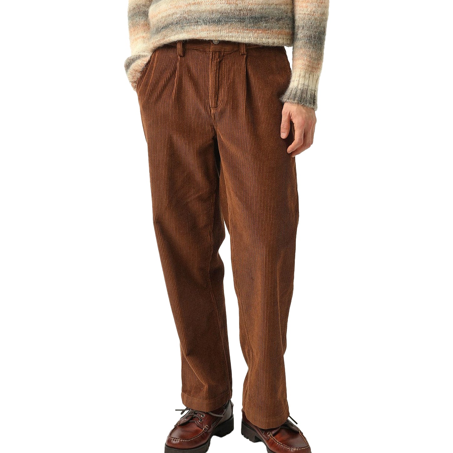 Corridor Brown Cord Pleated Trouser