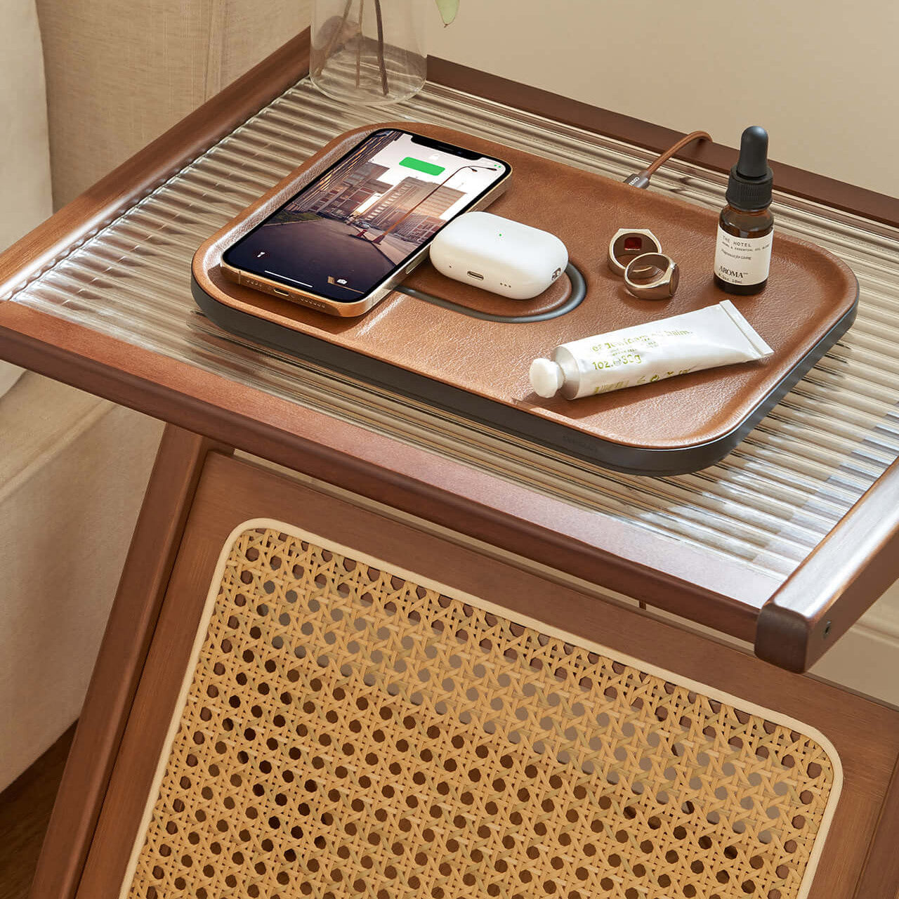 Courant Charging and Accessory 2024 Tray (Brown Leather)