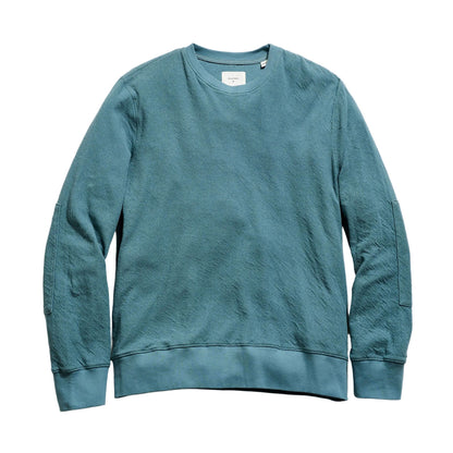 Billy Reid Crinkle Rib Crew in Steel Blue