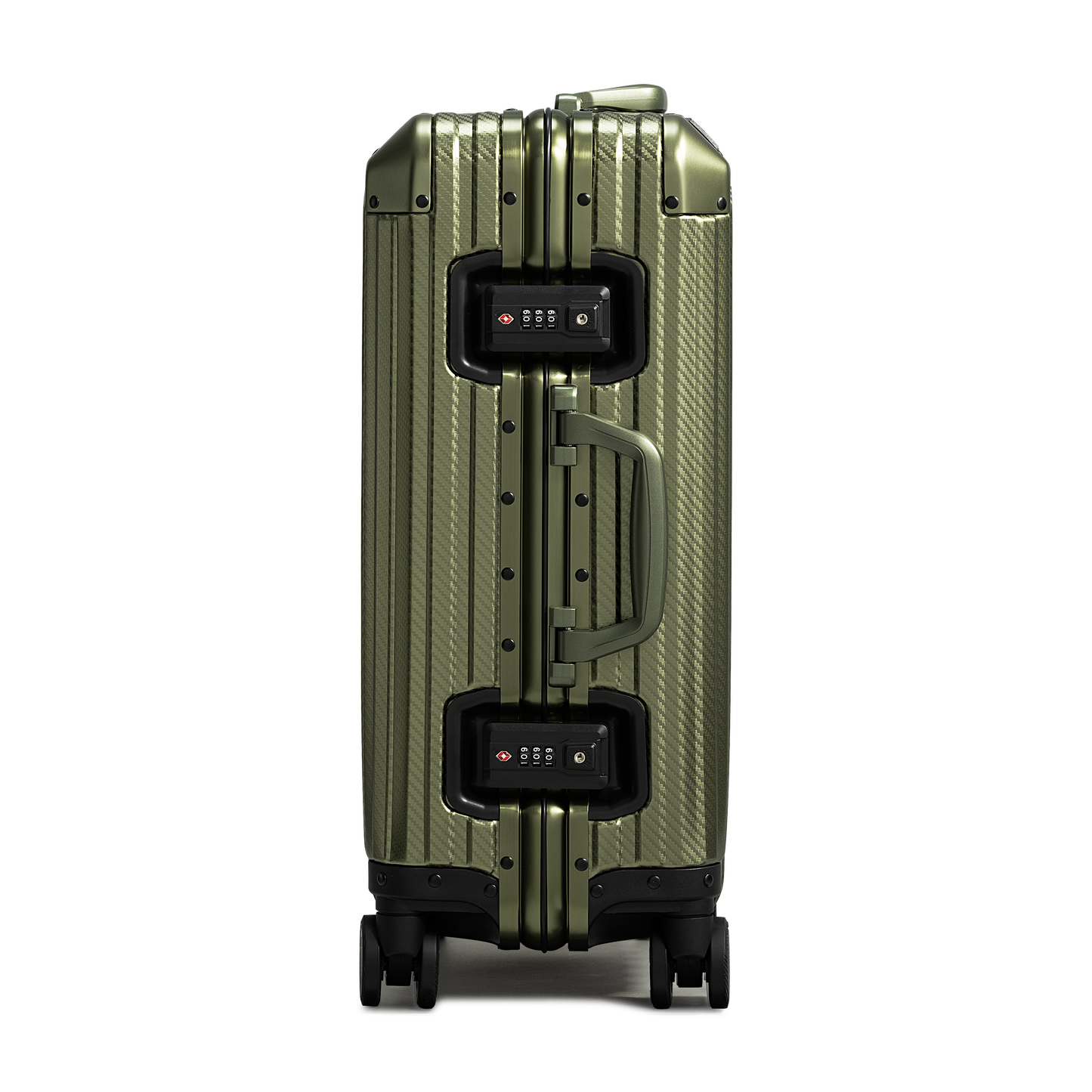 TREVA Aluminum Army Green Suitcase