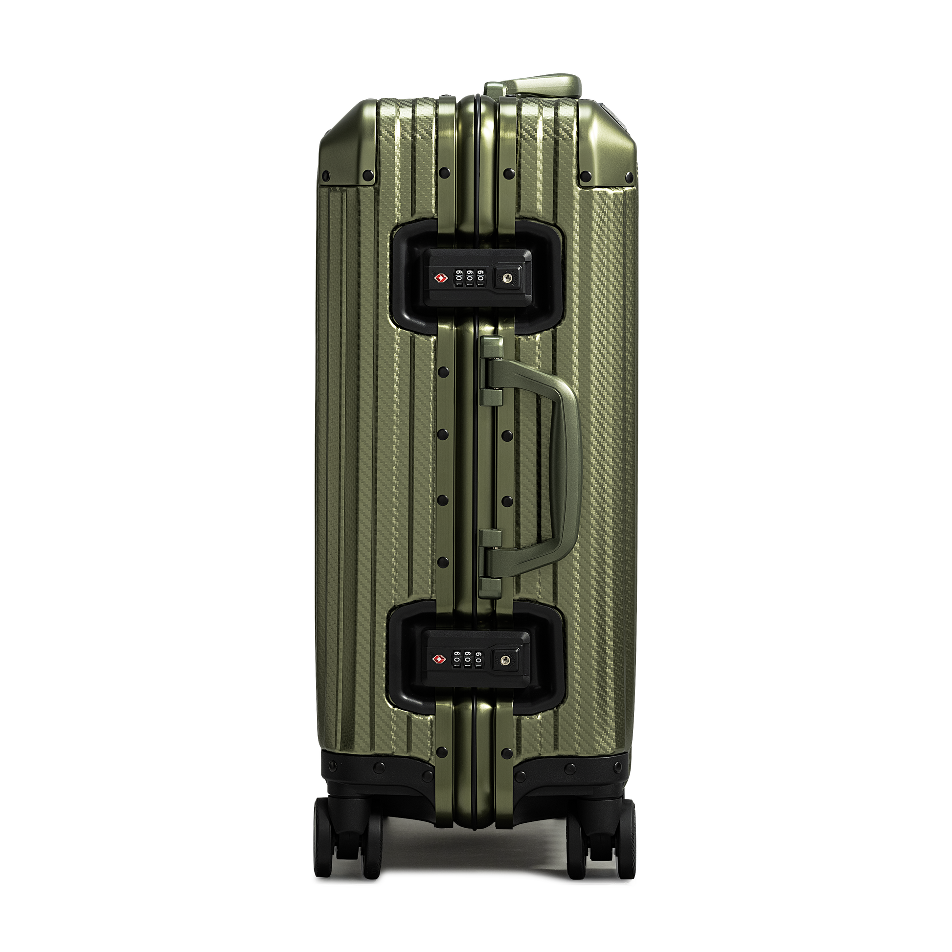 TREVA Aluminum Army Green Suitcase