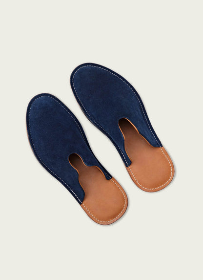 Mr. Grumpy Leather Slippers Blue