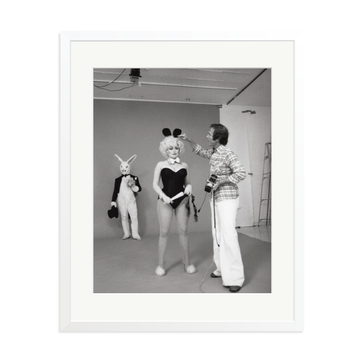 Dolly Parton, Playboy Photoshoot Framed Print White XL