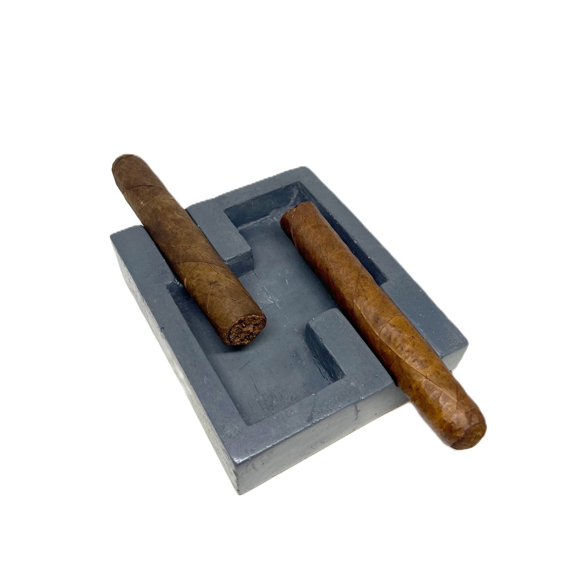 Gray Marbled Double Cigar Ashtray Gray