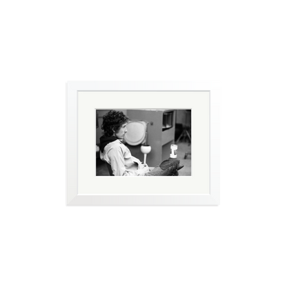 Bob Dylan At Atlantic Studios Framed Print White Small